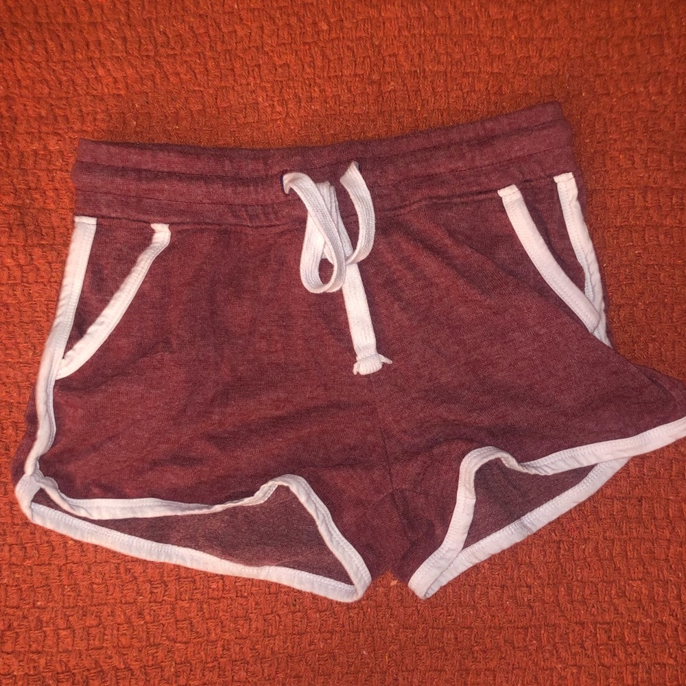 Juniors size Medium, reflex lounge shorts. Burgundy.